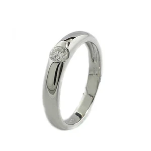 Diamante Solitario Anello Bianca Brillante 750er Oro di Fidanzamento - Foto 1 di 4