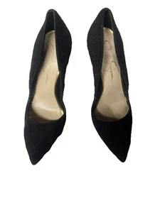 Jessica Simpson Black Classic Suede Pumps 4”Heels Size 8.5 - Picture 1 of 8