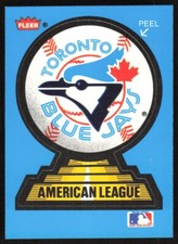 1987 Fleer Team Baseball Sticker Toronto Blue Jays #NNO Chicago White Sox Back