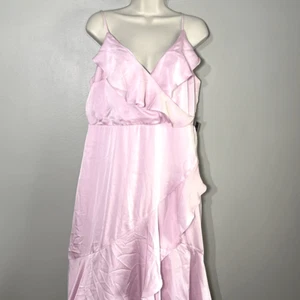 NWT Express Conscious Edit Ruffle Wrap Front Hi-Lo Maxi Dress - Picture 1 of 10