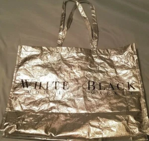 White House Black Market Silver Metallic Large Shopping Bag - Picture 1 of 5