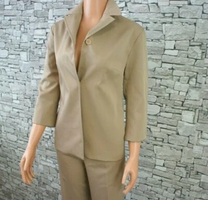 STEFANEL DAMEN FEST PARTY HOSENANZUG HOSE BLAZER CAMEL BEIGE 38 - Bild 1 von 11