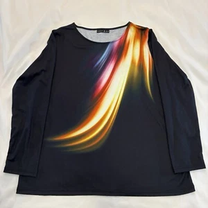 Womens XXL Black LS Colorful Bold and Beautiful Design Casual Work Travel NWOT - Picture 1 of 8