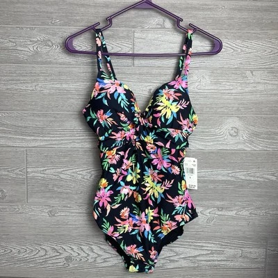 Leilani Size 6 Floral 1-Piece Bathing Suit Full Bust Support, Underwire, Push Up - Image 1 of 3