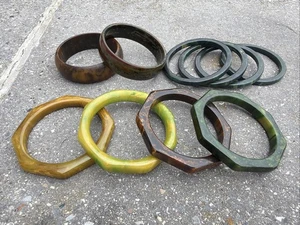 Vintage Bakelit bunte Achteck Armband Abstandshalter | 10 Stück - Bild 1 von 5