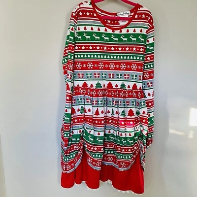 Vestido rojo de vacaciones de Navidad Chasing Fireflies para niñas M 7/8 árbol de renos nuevo con etiquetas Foto 1 de 4
