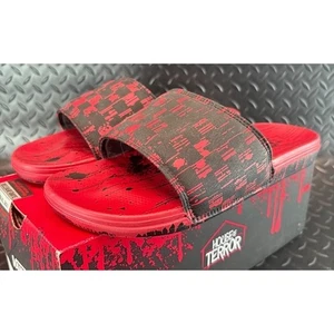 Vans La Costa Slide-On (Terror) Friday The 13th Red Black Slides - Size 9 - Picture 1 of 8