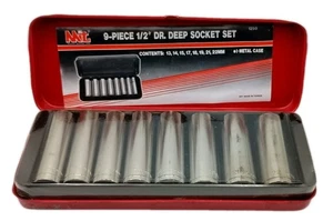 Juego de 9 enchufes métricos profundos de colección MIT Michigan Industrial Tools unidad de 1/2" - Imagen 1 de 7