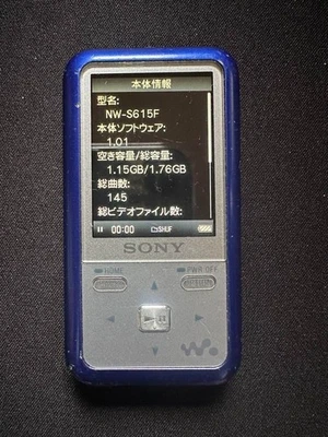 Sony NW-S615F Walkman MP3 Digital Media Player 2GB Azul Japonés Probado Usado - Imagen 1 de 4