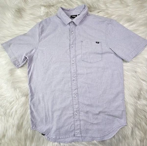 Camisa Vans Para Hombre M Púrpura Lila Tejida Con Botones Manga Corta Skateboarding - Imagen 1 de 9
