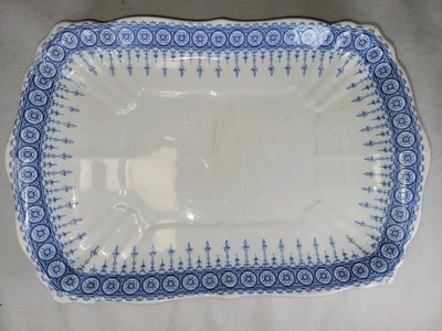 Vintage Serving Platter John Maddock & Sons Serving Tray Royal Vitreous Blue   - image 1 of 4