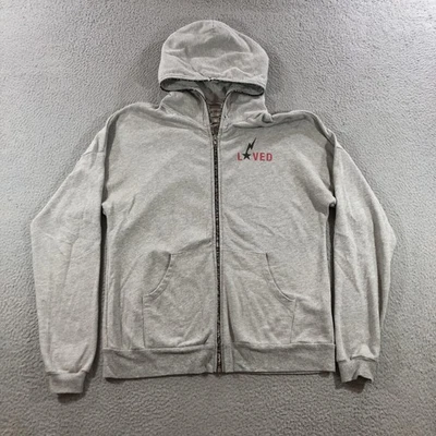 Sudadera con Capucha Lauren Moshi Para Mujer XS Gris Cremallera Hecha en EE. UU. Loved Eagle Gráfico Relámpago Foto 1 de 4