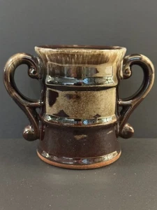 Vintage Tilso handbemalt Japan Doppelhenkel Tasse/Glas braun - Bild 1 von 4