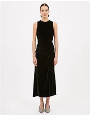 Ulla Johnson Cornelia Velvet Sleeveless  Midi Dress in Black Size 0 $790 - Image 1 of 4