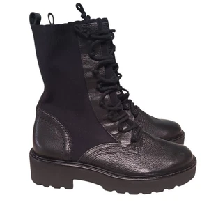 Paul Green Kaiden Combat Boots Black Leather Size 6 NEW - Picture 1 of 8