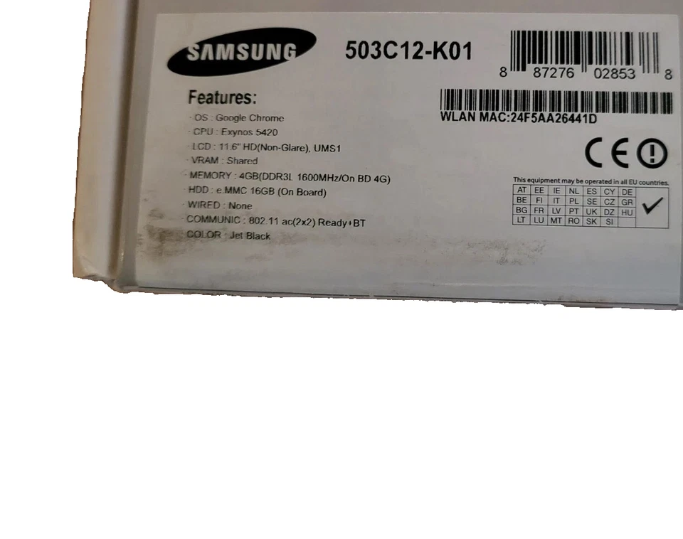 ORDENADOR SAMSUNG XE503C12-K01US 11.6" CHROMEBOOK 2 CON CARGADOR Foto 1 de 1
