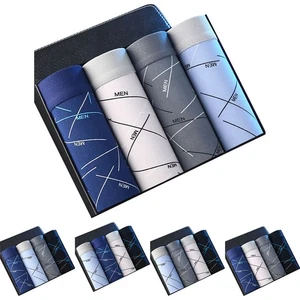 Lot de 4 boxers homme rayés confortables taille élastique sous vêtement malle - Photo 1/20