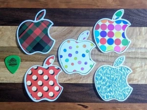 Custom Design Apple Logo Inspired Sticker Set Decal Polka Dot Plaid Art - Picture 1 of 1