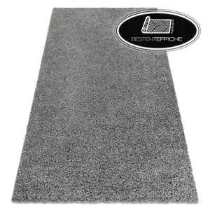 Moderno IN Bianco E Nero Shaggy Tappeto " Soffi " 5cm Molto Spesso Grigio - Foto 1 di 6