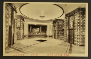 Aboard The Normandie Normandy Ship Postcard RPPC The Hall Interior Design CAP - Picture 1 of 3