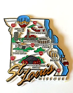 St. Louis, Missouri Refrigerator Fridge Magnet Travel Tourist Souvenir US States - Picture 1 of 1