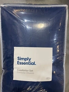 Simply Essential Color Block 5-Piece Twin/Twin XL Comforter Set in NAVY/Yellow - Picture 1 of 2