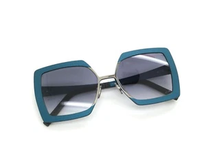 BLACKFIN CRESCENT MOON BF1012 Col. 1561 Silver/Ultramarine Green Sunglasses - Picture 1 of 8