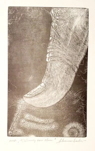 Holzstich Original WEISUNG VON OBEN von Robert Schanzenbacher - Bild 1 von 3