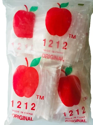 1000 Bags (1212)Original Apple Ziplock Baggies Clear(1/2"X1/2")Mini Plastic Bags - Image 1 of 3