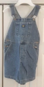Oshkosh Bgosh Vestbak Kids Denim Blue Jean Overalls Shorts Size 6X - Picture 1 of 4