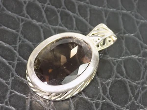 Vintage Moderner Charm Damen Anhänger David Sigal 925er Silber Rauchtopas Design - Bild 1 von 8