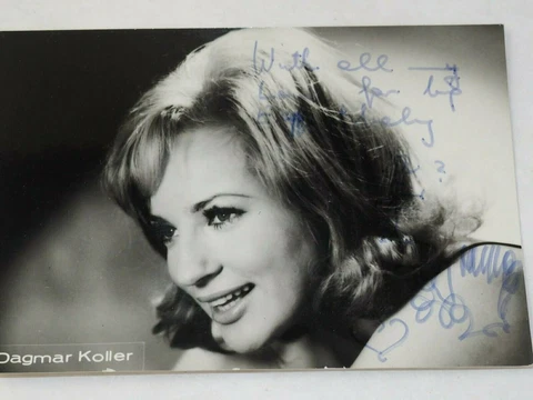 DAGMAR KOLLER AUTOGRAPH hand signed photo 4" x 6" Cover