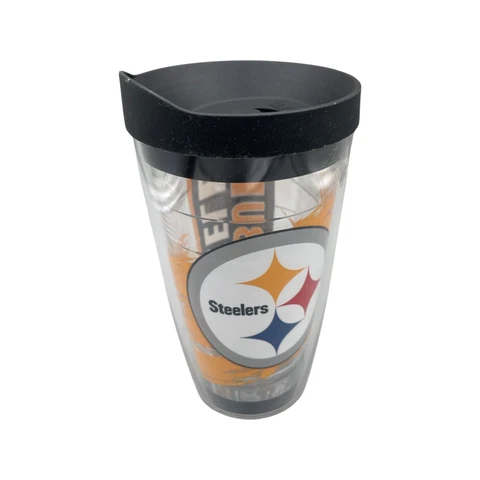 SHIPS FREE Tervis Tumbler Pittsburgh Steelers 16 Oz with Lid - Made in USA Gift Cover