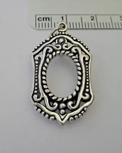 Sterling Silver Lg 4g Fancy 17x29mm Charm for 8x12mm Photo Picture Frame - Picture 1 of 4