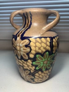 Antiker Carl Gebauer Burgel Deutsche Kunstkeramik Glasur Drei Henkel 20er Jahre Topf - Bild 1 von 8