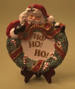 Fitz and Floyd Essentials "Ho! Ho! Ho!" Santa Plate for Cookies, Candy, Canapes - Picture 1 of 4