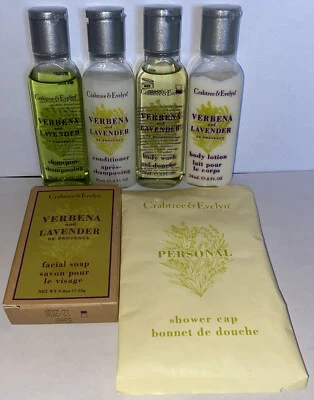 Crabtree & Evelyn Verbena & Lavender Travel set-soap-shampoo-lotion-gel-cond-cap