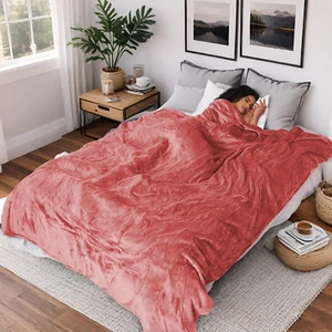 Heated Electric Blanket Queen Size 84''X90'', Dual Controller Soft Flannel with - Picture 1 of 6