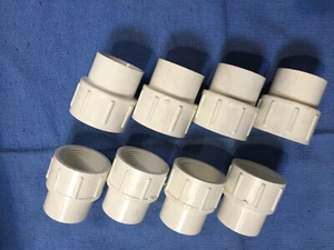 (8PK) #478-012 Female adapters 1-1/4" FPT x Spigot White PVC SCH 40 Dura USA - Bild 1 von 3