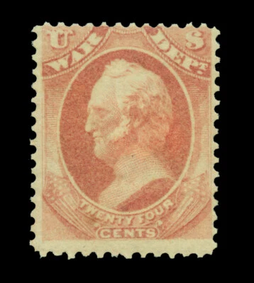 US  1873 Officials  - WAR -  24c rose  Scott # O91 mint MH  F/VF - Image 1 of 2