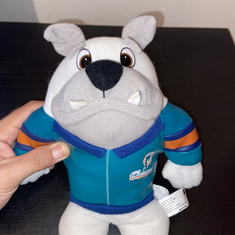 NFL Miami Dolphins Plush Bulldog 1998 Ace Acme 90's  Rare Vintage Play Football Cover