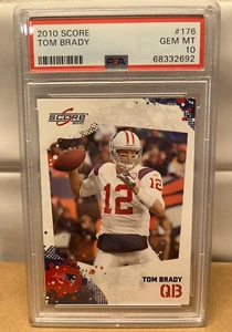 2010 PUNTEGGIO TOM BRADY #176 PATRIOTS PSA 10 GEM MT - Foto 1 di 2