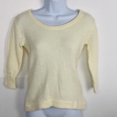 Deluxe Arden B Womens Sweater sz S Ivory Long Sleeve Crew Neck Pullover NEW - Image 1 of 4