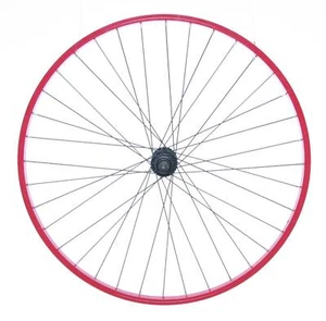 26" Bike / Bicycle Solid Axle 5 6 Or 7 Speed Single Wall Rear Wheel- Red & Black - Picture 1 of 5