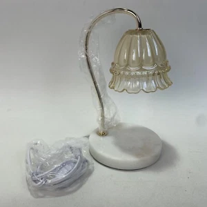 Lily of The Valley Candle Warmer Lamp W/ Marble Base Crystal LampShade Fragrance - Picture 1 of 6