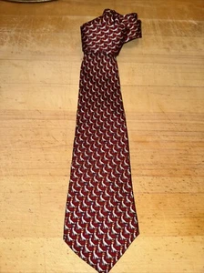 Brooks Brothers Men’s Silk Tie, Maroon W Gray Seals Design - Picture 1 of 4