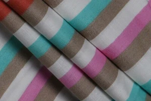 Cotton Multicolored Striped Cotton Fabric Indian Dressmaking Fabric 2.5 Yard US - Picture 1 of 3