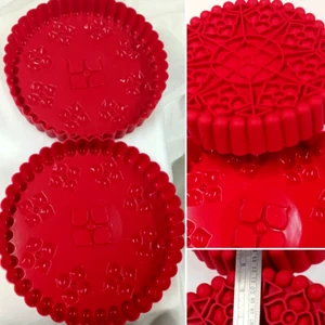 PAR DE MOLDES DE PASTEL DE DISEÑO FLORAL DE SILICONA PARA VACACIONES DE NAVIDAD VER FOTOS - Imagen 1 de 6