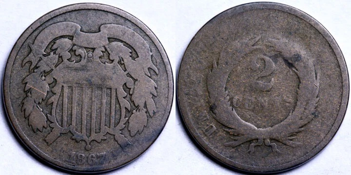 1867 Two Cent Piece - Image 1 of 1