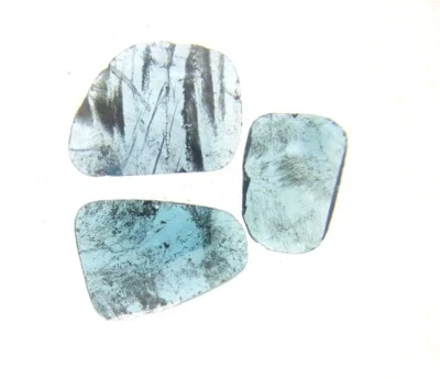 Natural Diamond Rough Diamond Polkis Slice Diamond 1.20ct Grayish Blue 3 Pcs Lot - Image 1 of 4